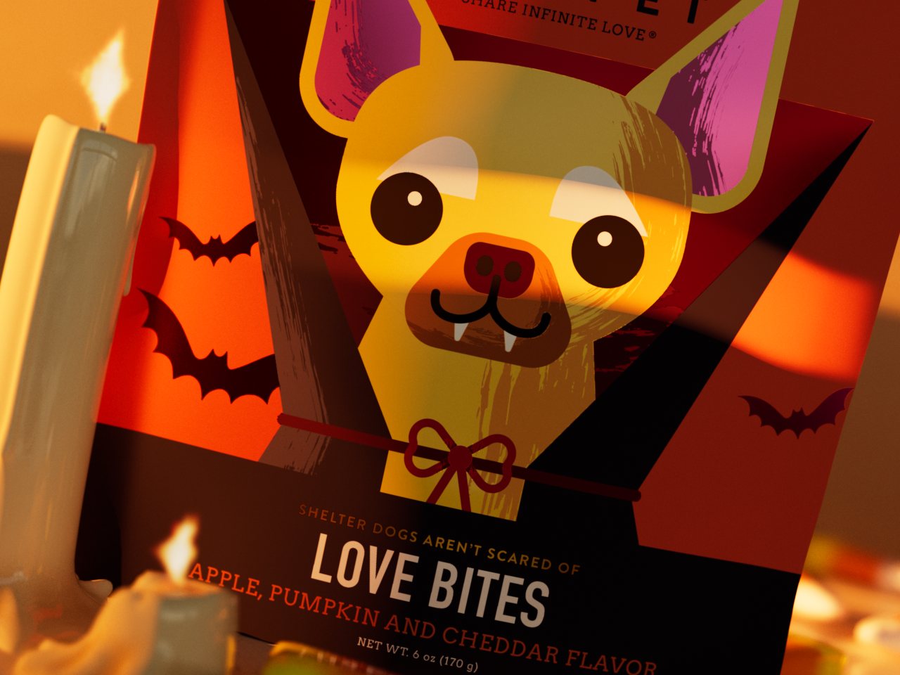 Close detail of the Howl-O-Ween Frankenstein dog illustration