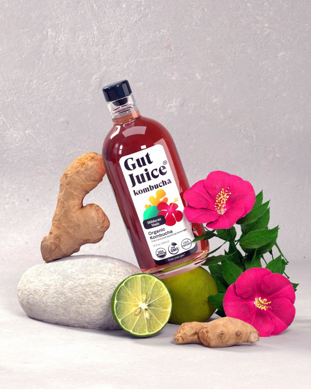 Ginger flavor with lime, ginger and hibiscus