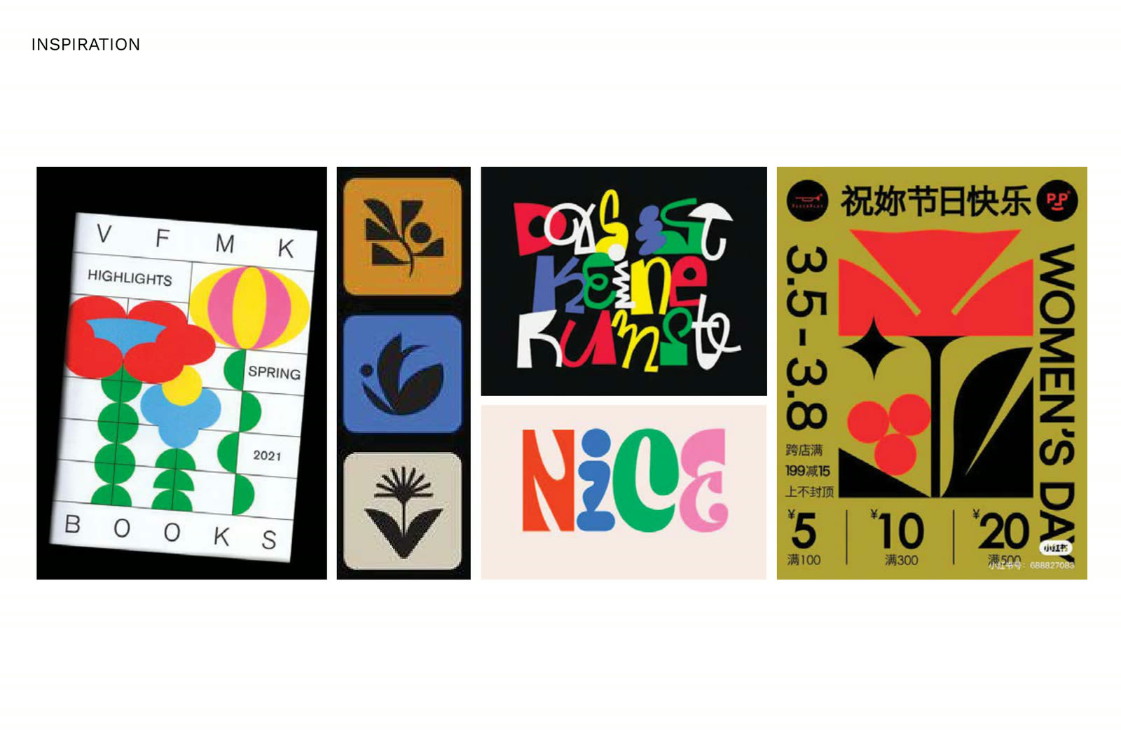 Iconography grid of sixteen glyphs, Work Sans type specimen and the five-colour palette