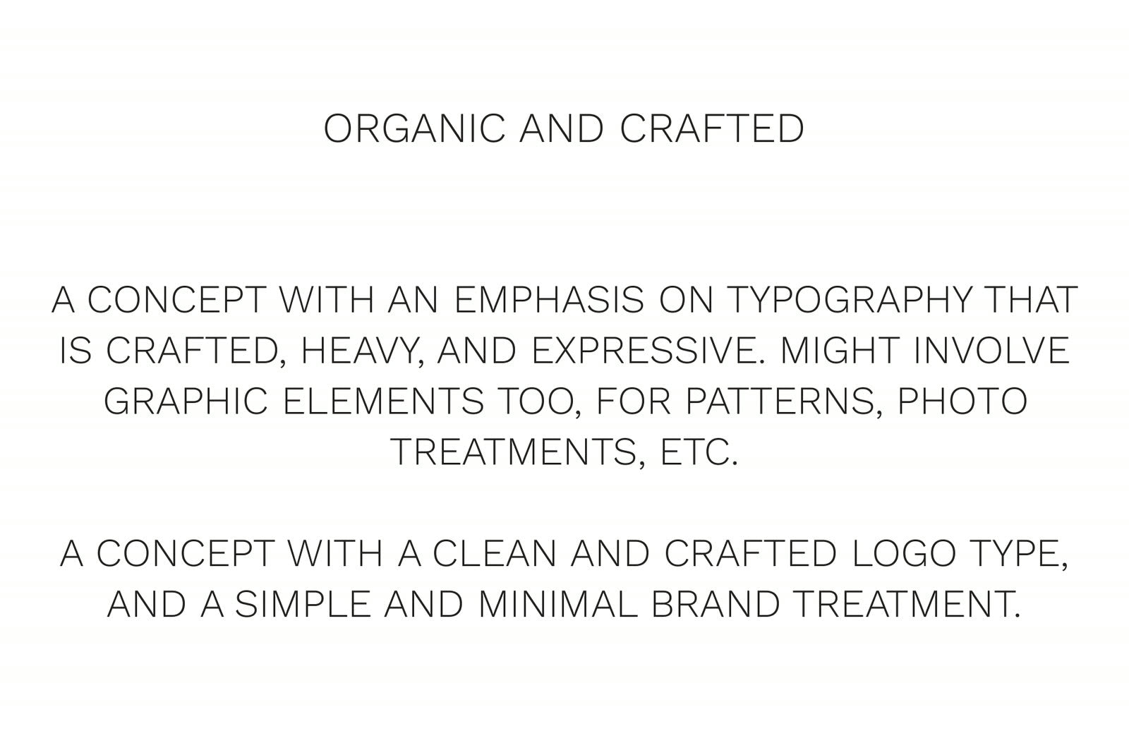 Organic and Crafted moodboard: heavy expressive typography and poster layouts