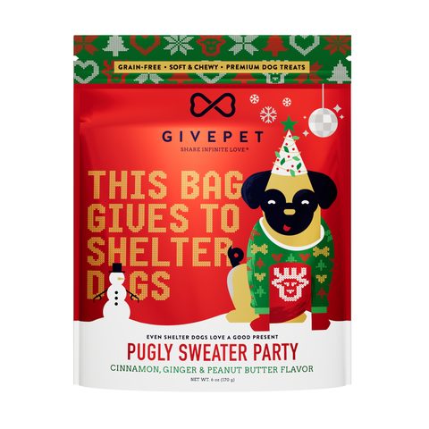Pugly Sweater Party pouch, front