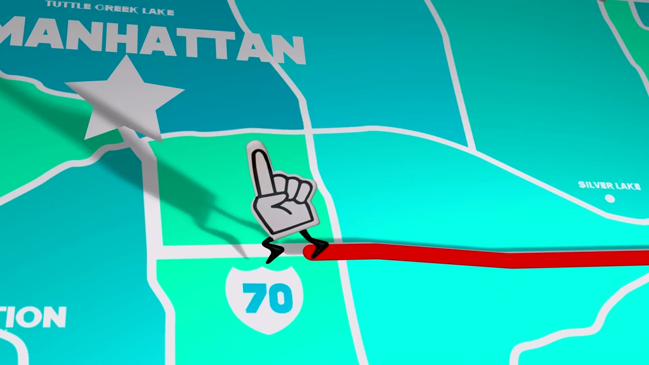 Cut test: the runner approaches the Manhattan star with a long shadow