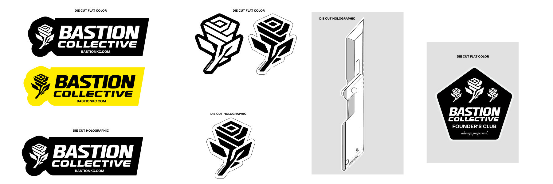 The identity carried into a small printed format.